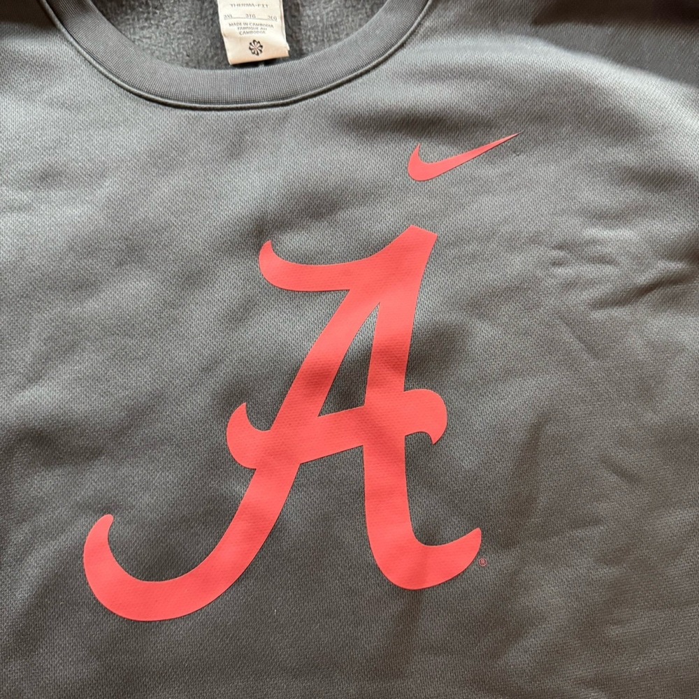 Alabama Crimson Tide Nike Sweater‎ Mens 3XL Black Therma Fit Pull Over Swoosh - Picture 4 of 11
